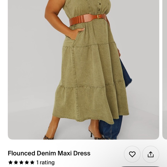 Ashley Stewart Green Tiered Sleeveless Sundress - Picture 3 of 3